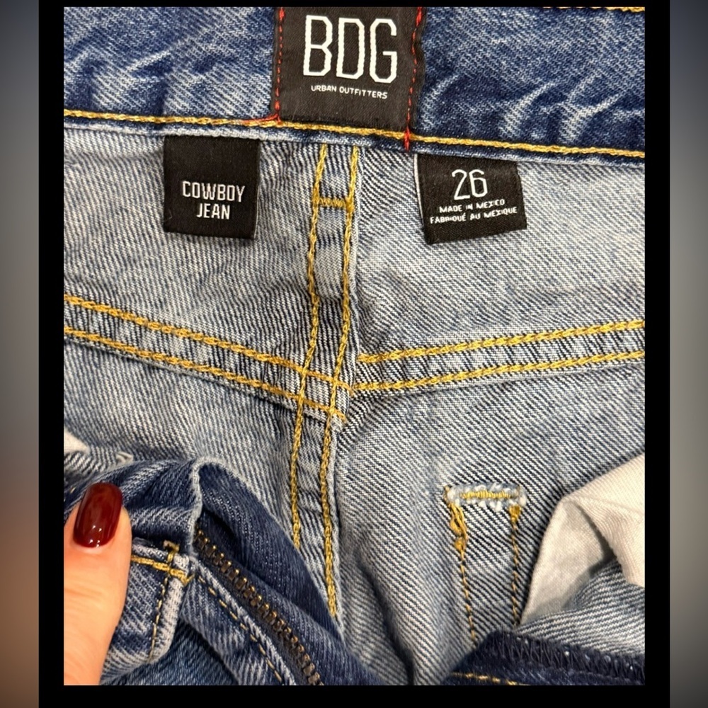 BDG Urban Outfitters Cowboy Jean High Rise Straight Leg Medium Wash Size 26 - Picture 5 of 9